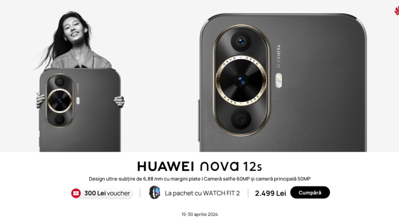 Huawei lansează telefonul nova 12s. Cameră de selfie bună, procesor din 2021