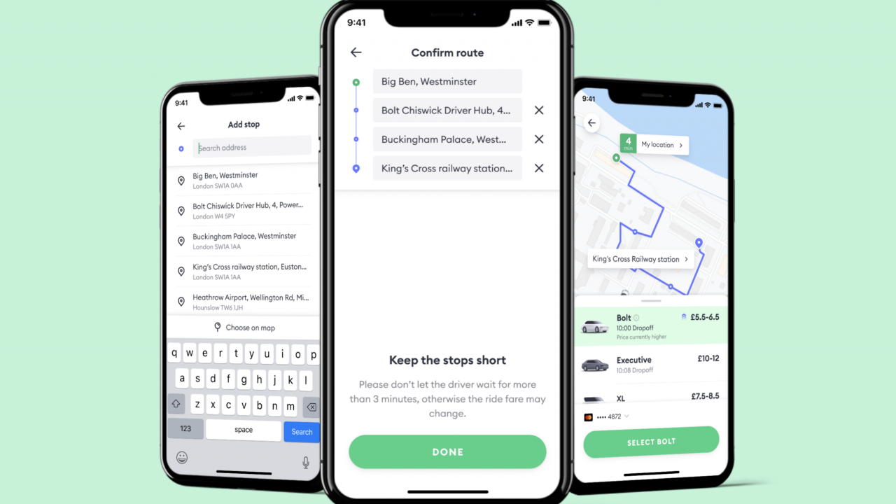 Bolt te duce la muncă cu alți colegi: opțiunea destinații multiple