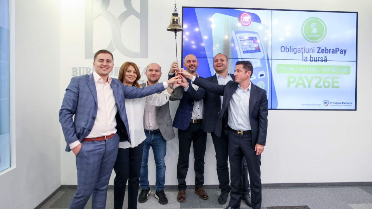 ZebraPay listează obligațiuni de 3 milioane de euro la Bursa de Valori