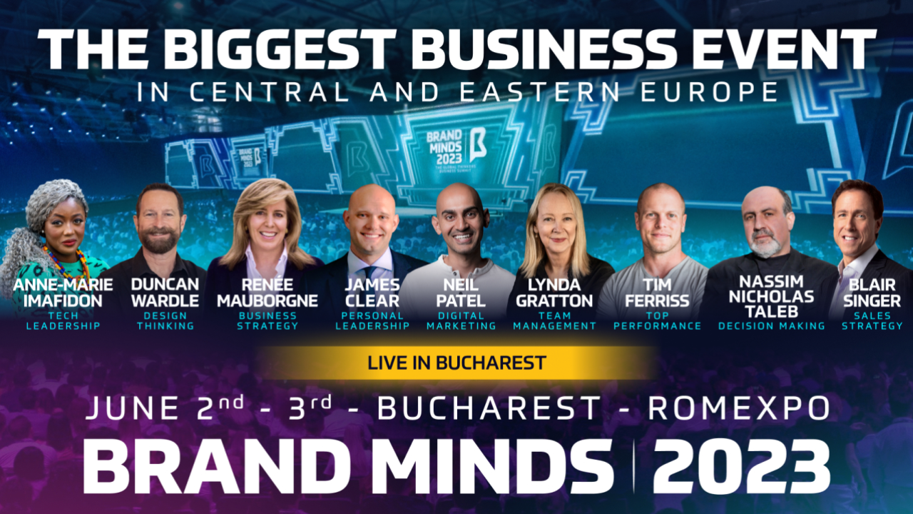 3 experți globali, care au mentorat lideri mondiali, vin pe scenă BRAND MINDS