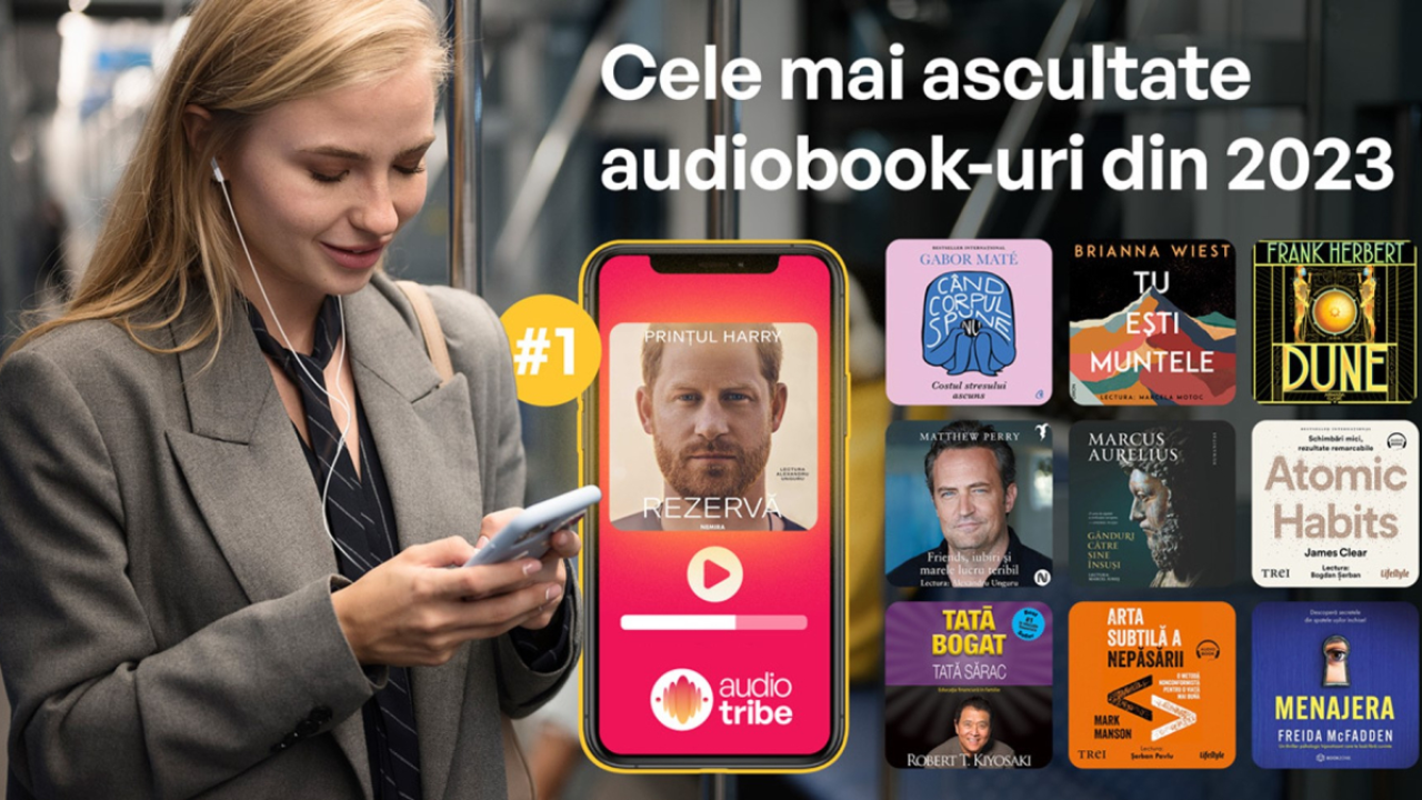 Ce cărți au ascultat românii în 2023 și cum arată tendințele pentru 2024