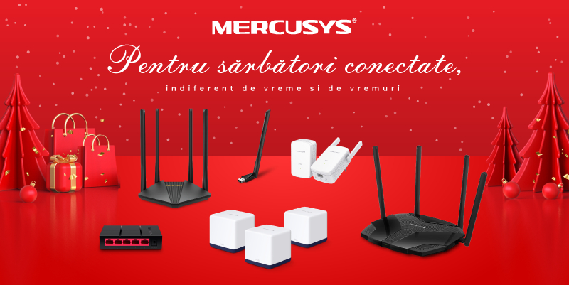 Reduceri de Crăciun la routere și mesh-uri Mercusys
