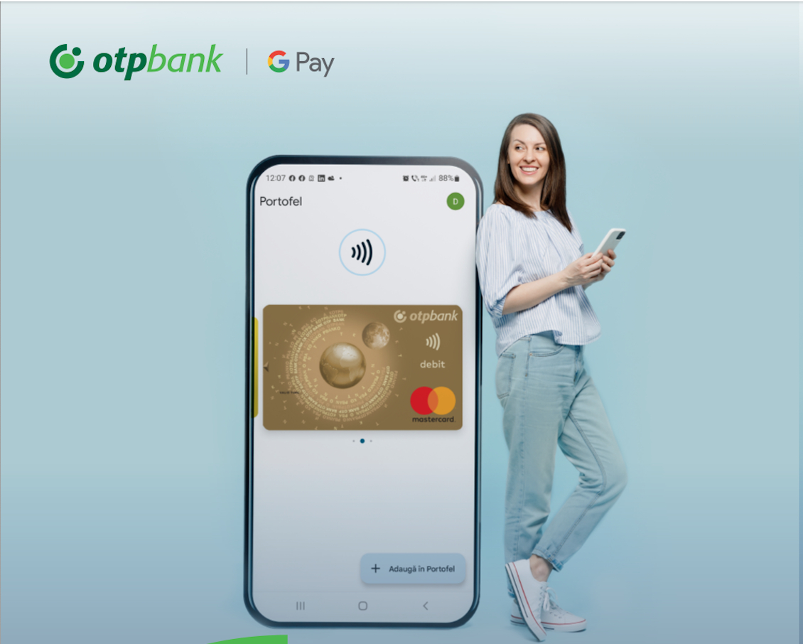 Plăți prin Google Pay pentru clienții OTP Bank cu carduri Mastercard