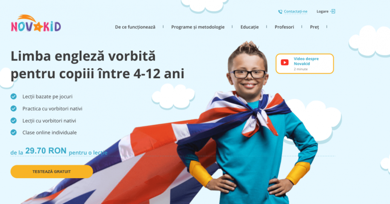 Școala online de limba engleză Novakid, lansare în România