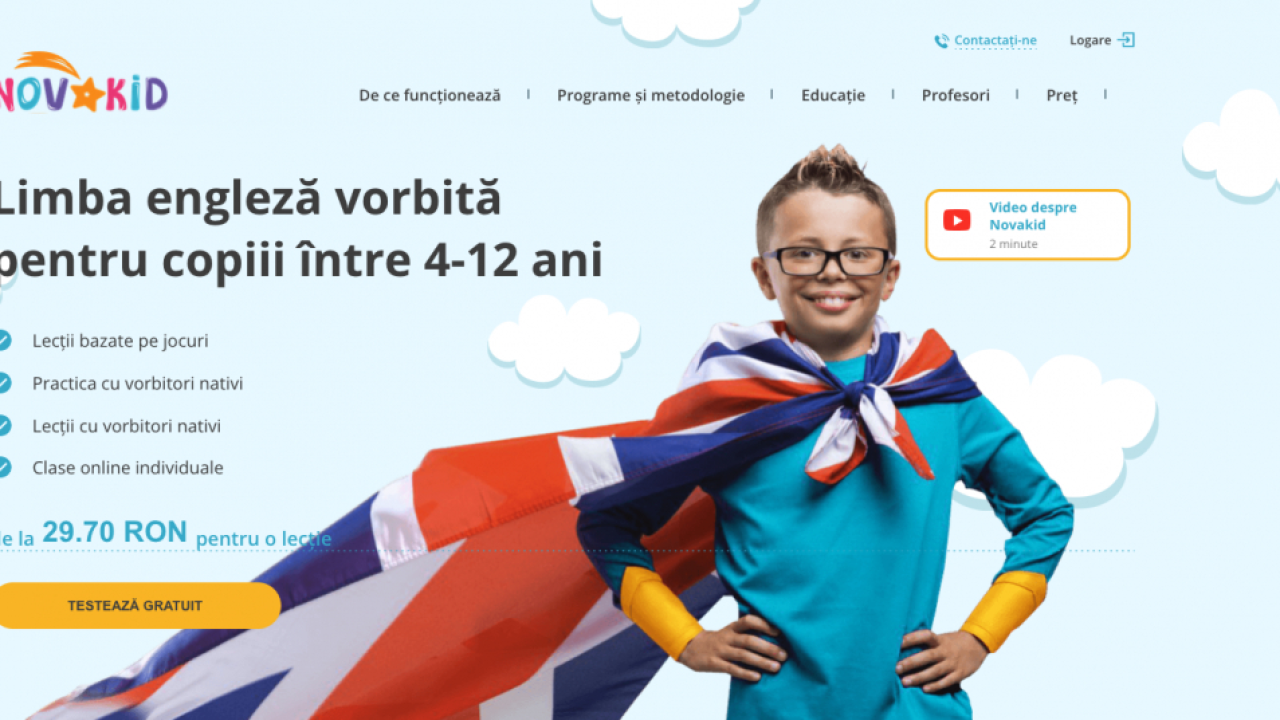 Școala online de limba engleză Novakid, lansare în România