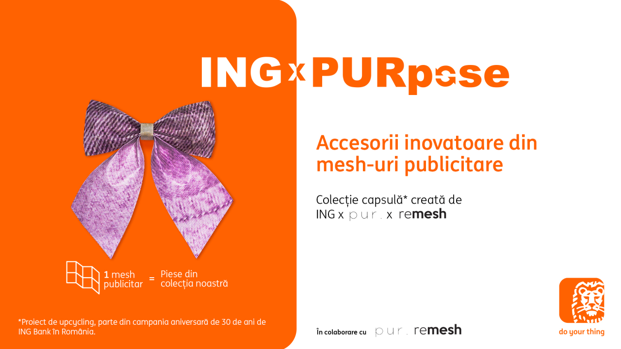 ING Bank România, pur. și remesh lansează o colecție de upcycling la aniversarea de 30 de ani a companiei în țară