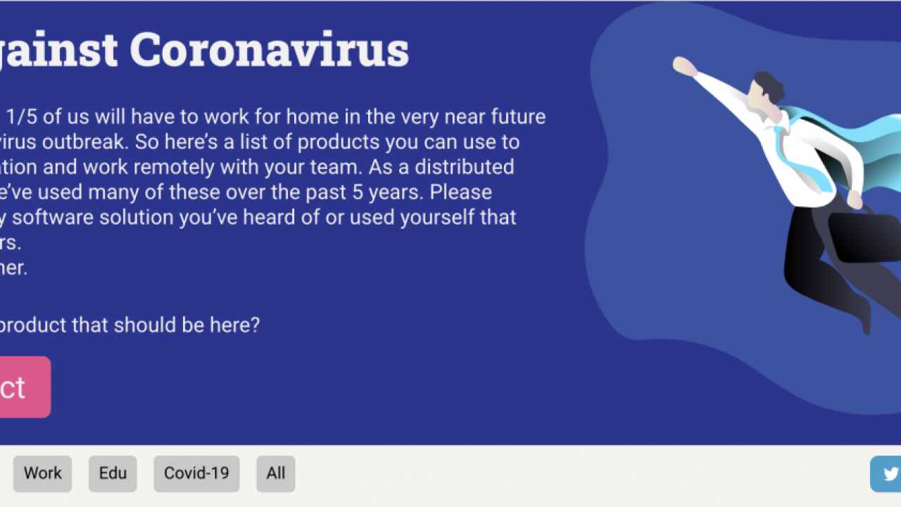 Tech Against Coronavirus: site făcut de români cu soluții de muncă la distanță