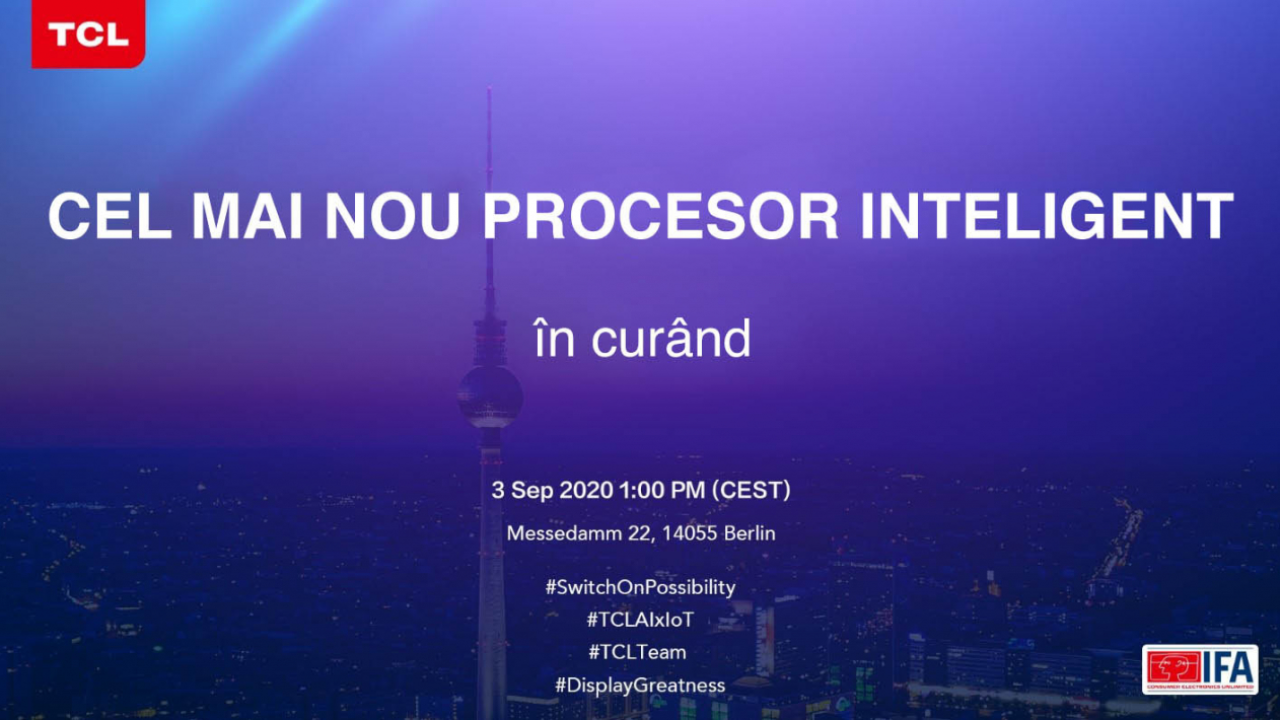 TCL prezintă TV-uri, soundbar-uri și dispozitive mobile la IFA 2020