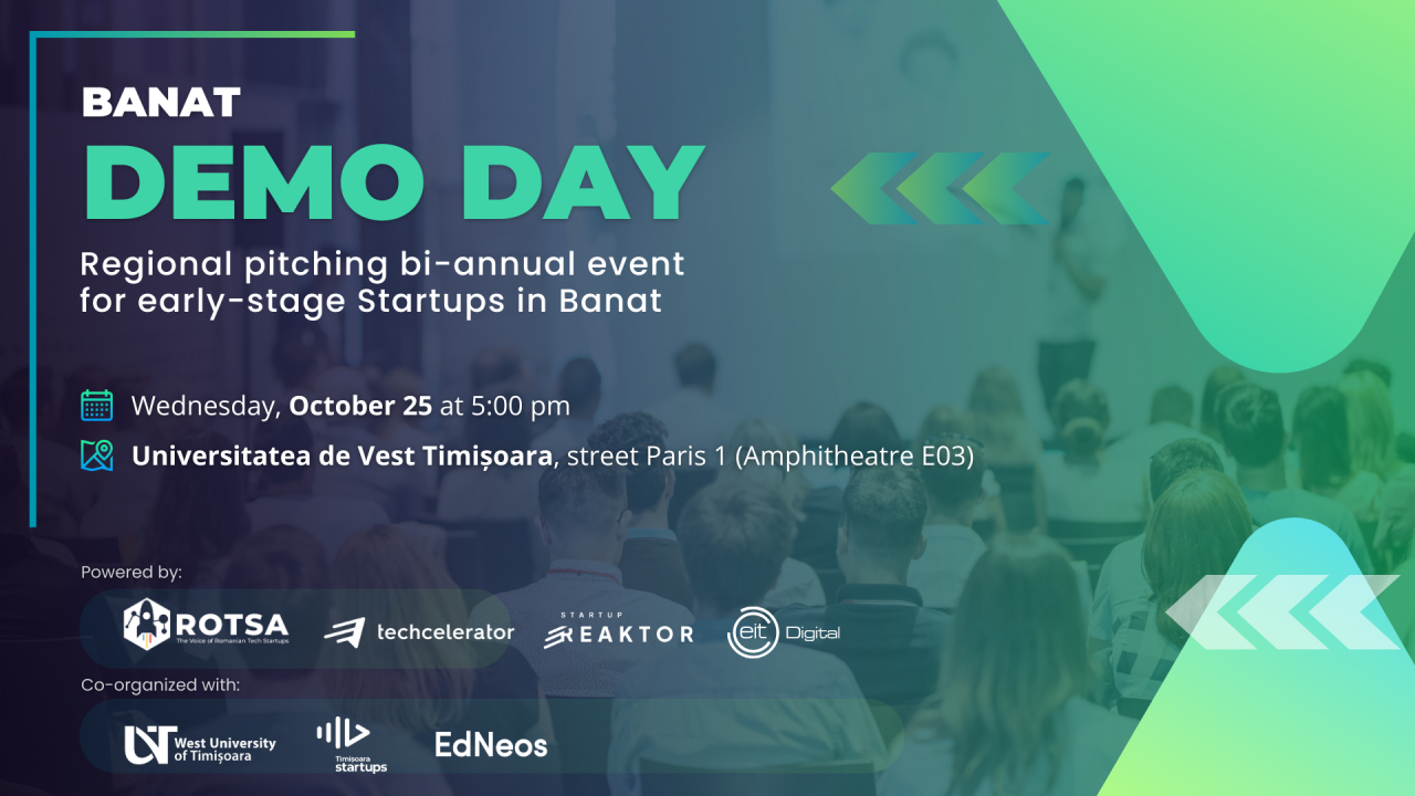 Zece proiecte tech din Banat, în fața investitorilor la Banat Demo Day 2023