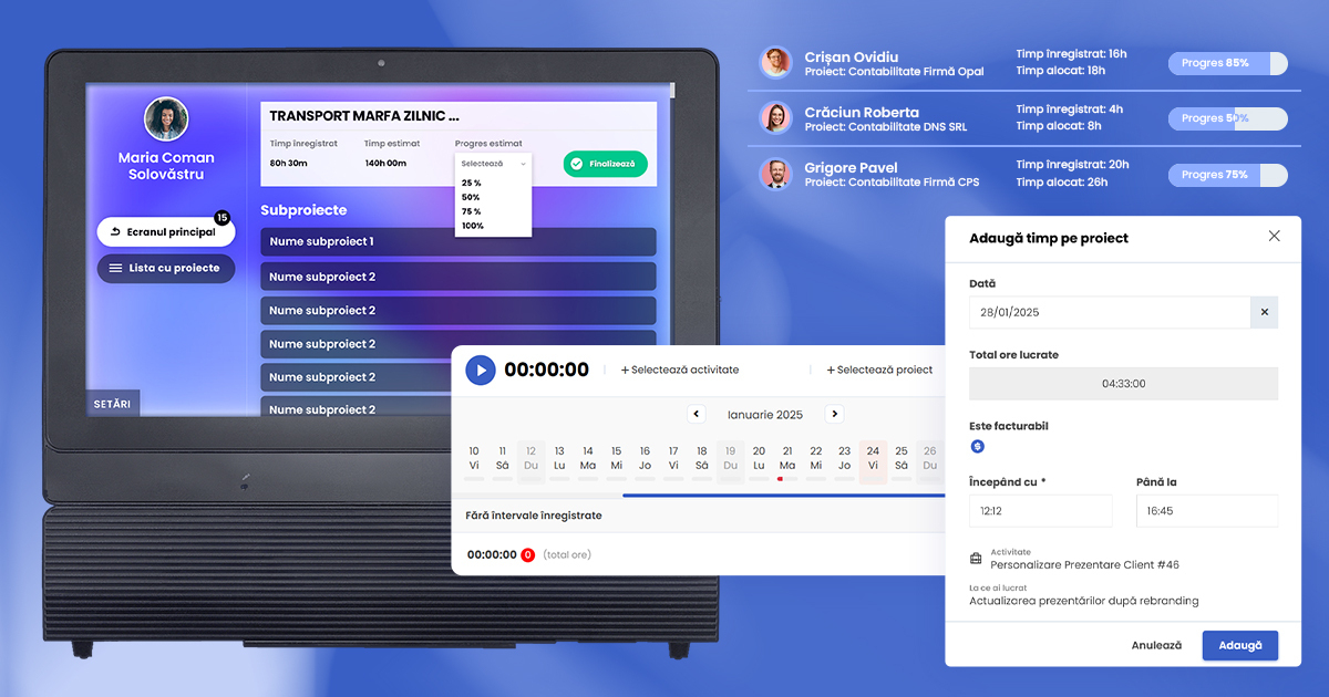 HRiFlow - aplicația care te ajută cu managementul timpului petrecut pe proiecte