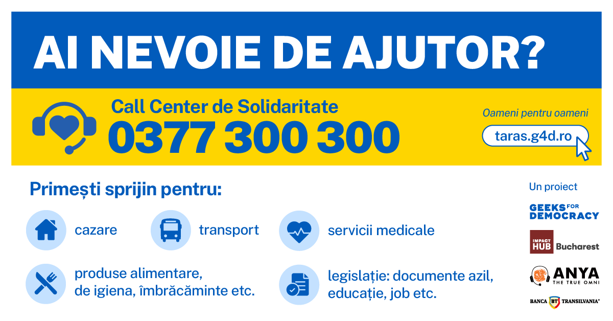 Call Center pentru Ucraina. Se caută voluntari ce știu limba ucraineană