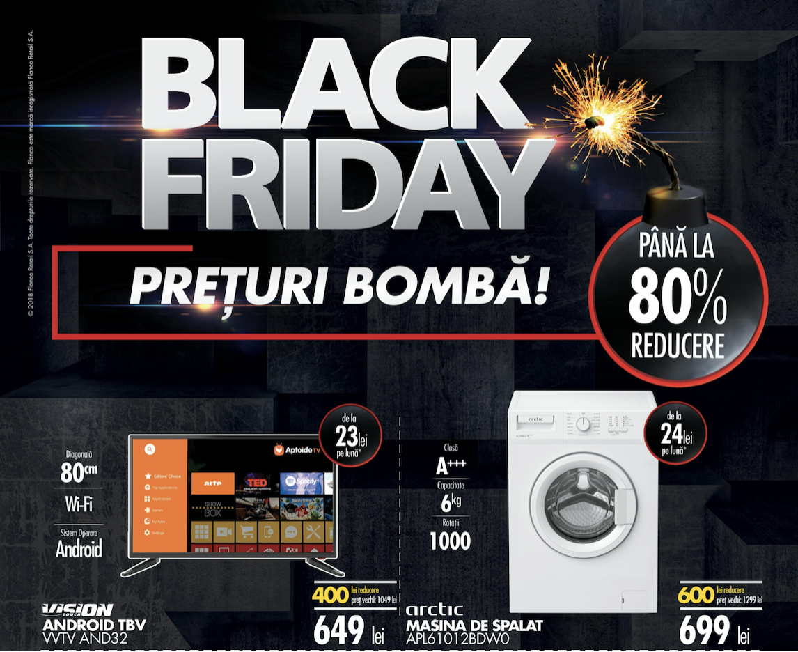 Black Friday 2018 Flanco - catalogul complet al reducerilor de weekend