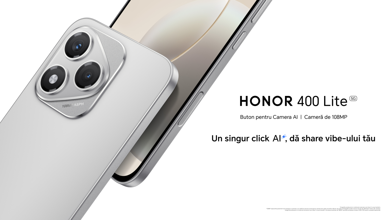 Honor 400 Lite e telefonul ieftin cu buton dedicat pentru cameră cu AI