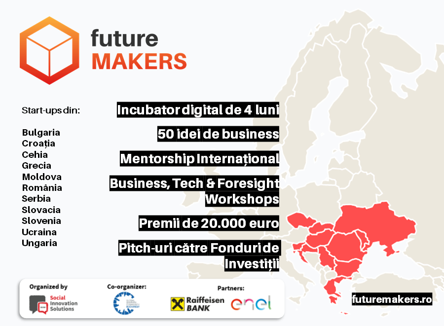 Future Makers, ediția a 4-a: Premii de 20.000 euro, 50 de start-ups din 11 țări