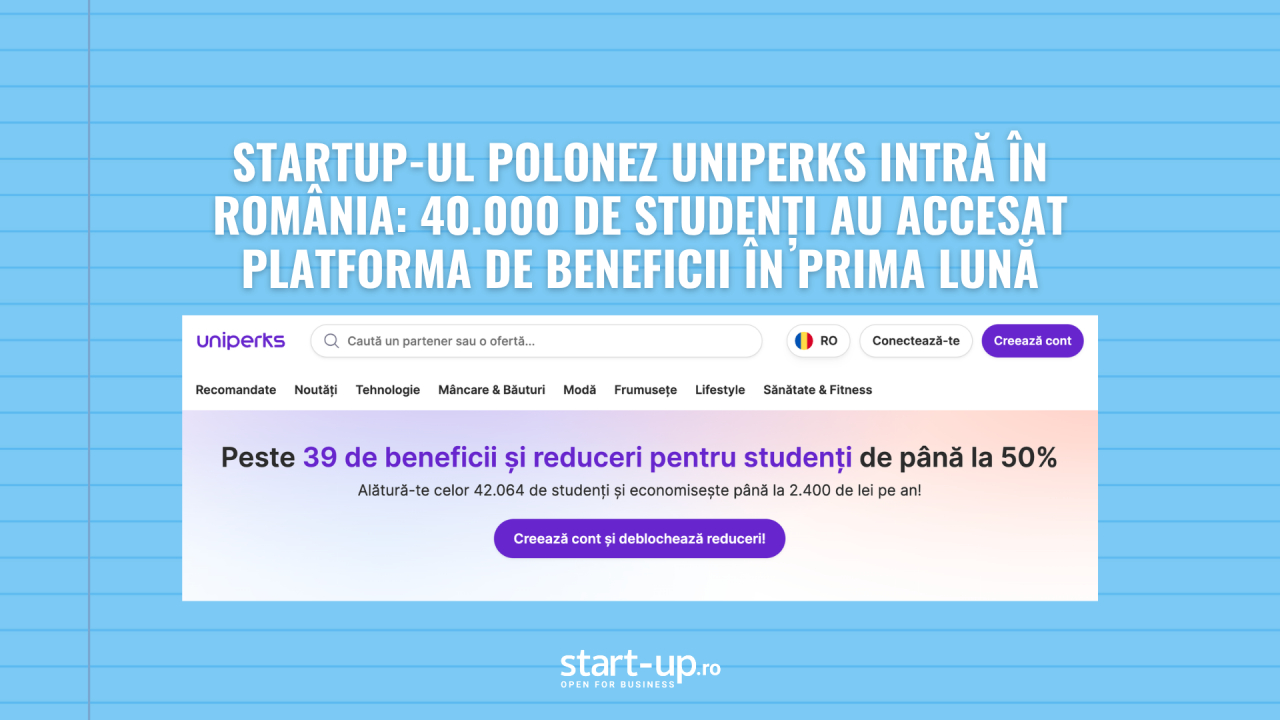 Startup-ul polonez Uniperks intră în România: 40.000 de studenți au accesat platforma de beneficii în prima lună