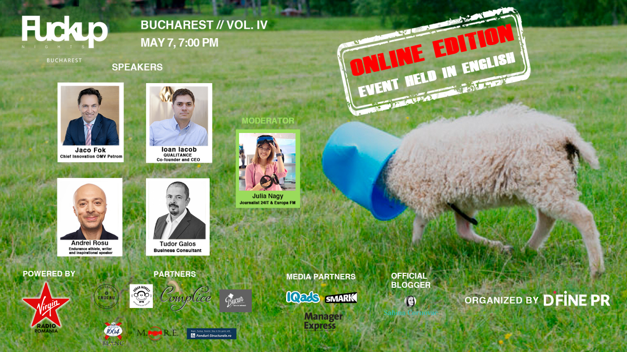 Evenimentul Fuckup Nights se mută în online: ediția IV va avea loc pe 7 mai