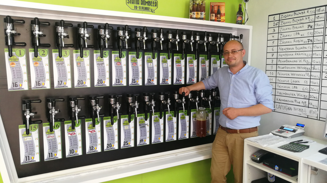 Stația Rombeer: magazinul unde îți faci plinul cu bere la PET