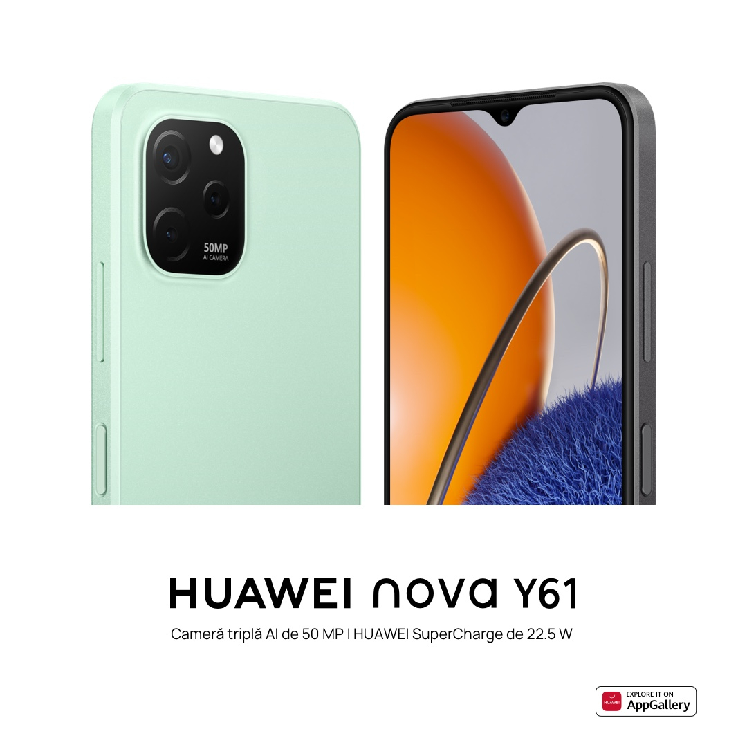 Huawei Nova Y61 este cel mai nou smartphone cu preț mic de pe piața din România
