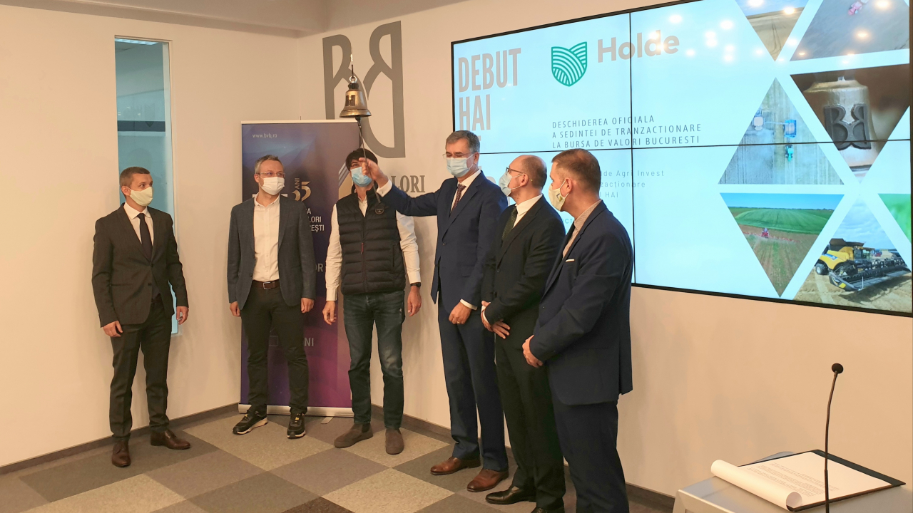 Cooperativa agricolă Holde Agri Invest se listează pe Bursă pe piața AeRo