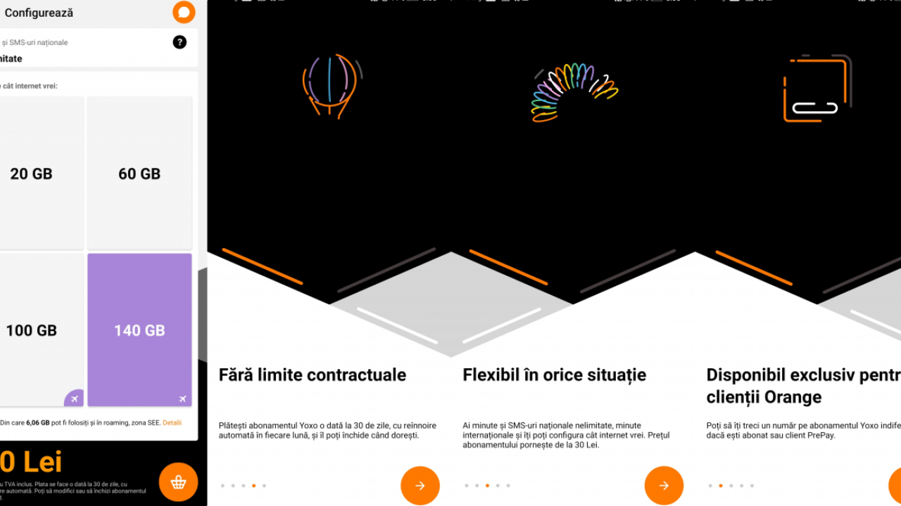 Abonamentul Yoxo de la Orange e 100% digital și fără perioadă contractuală