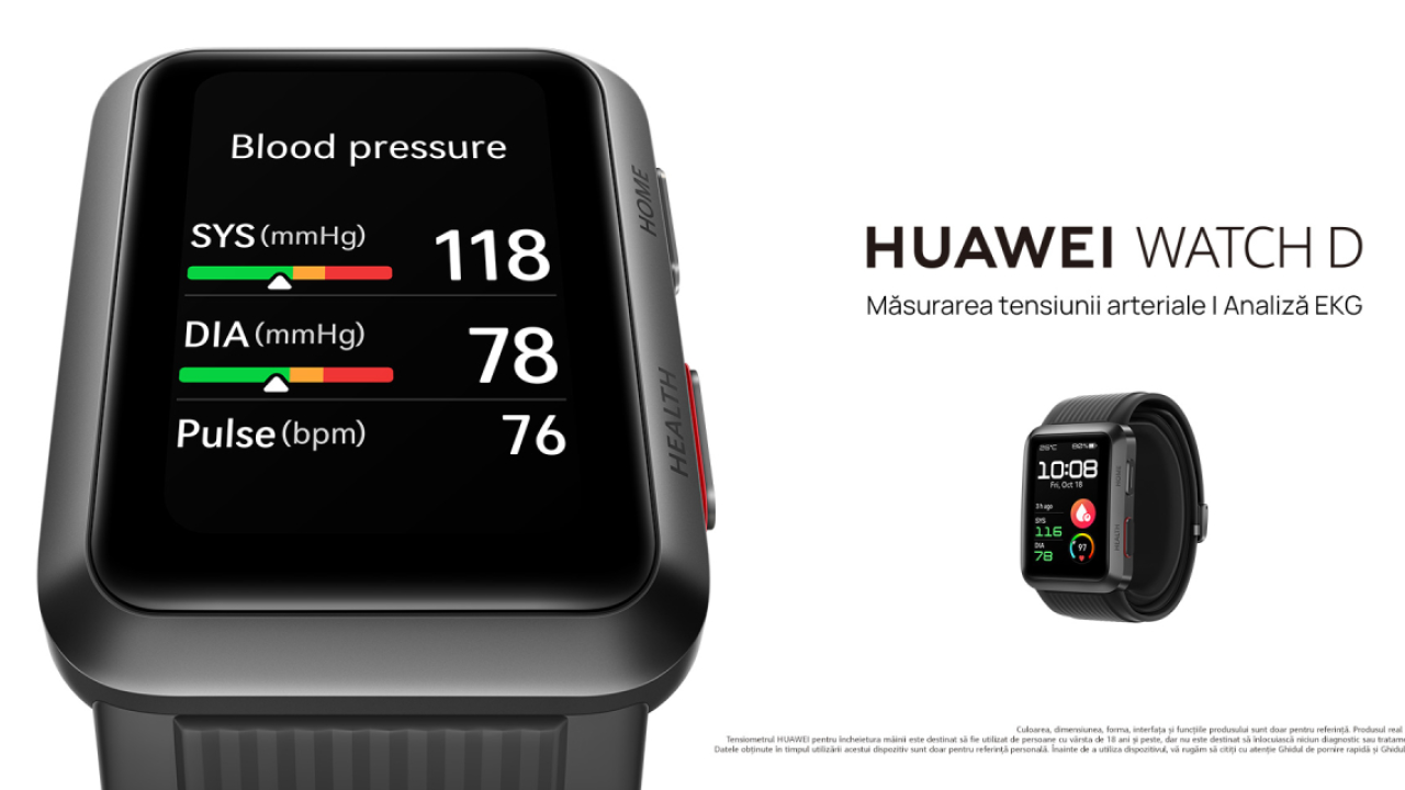 Ceasul HUAWEI WATCH D ce măsoară tensiunea arteriala este disponibil în România