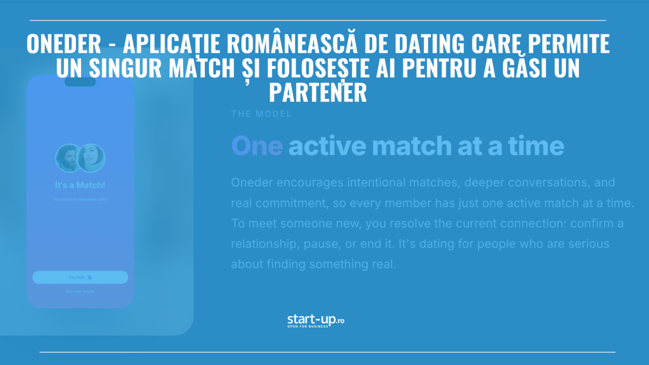 Doi români construiesc Oneder, o aplicație de dating care permite un singur match și folosește AI pentru a găsi un partener