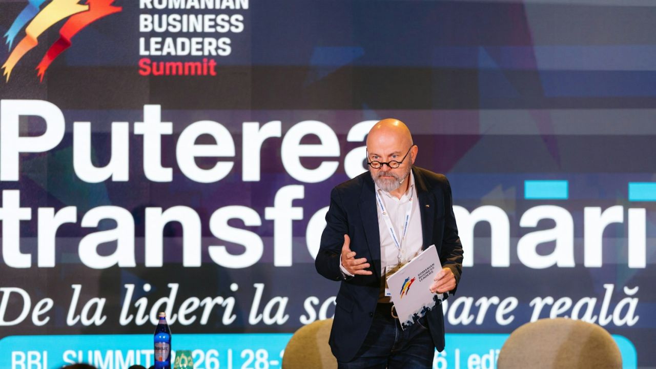 Sergiu Neguț, cofondator Fintech OS și președinte Romanian Business Leaders, în deschiderea RBL Summit