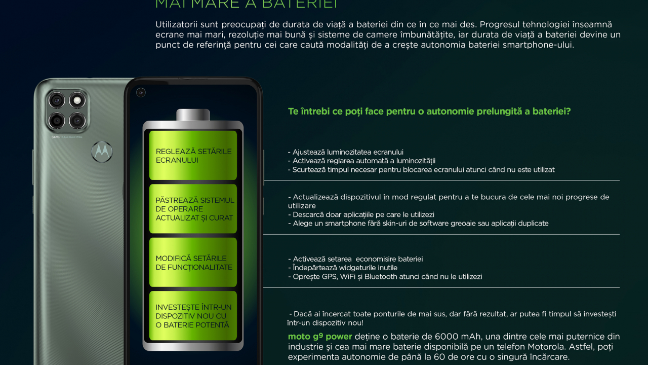 Motorola: Sfaturi pentru a prelungi autonomia smartphone-ului