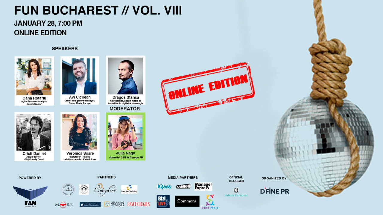 Fuckup Nights vol VIII, online: cum te ajută greșelile să-ți găsești destinul