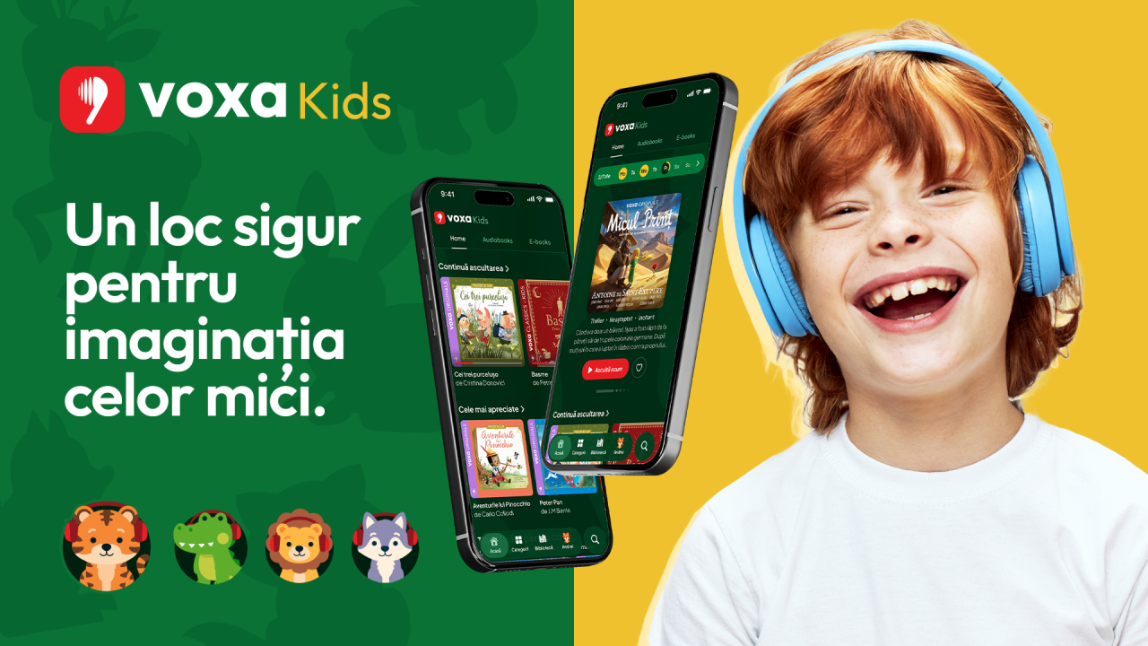 Voxa Kids - povești și audiobooks pentru copii în platforma Voxa