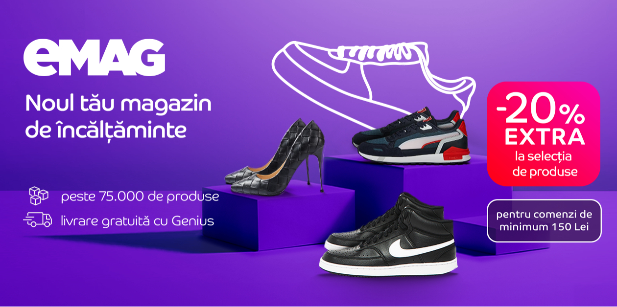 eMAG lansează Sneakers & Shoes Shop, 75.000 de modele de pantofi în shop-in-shop
