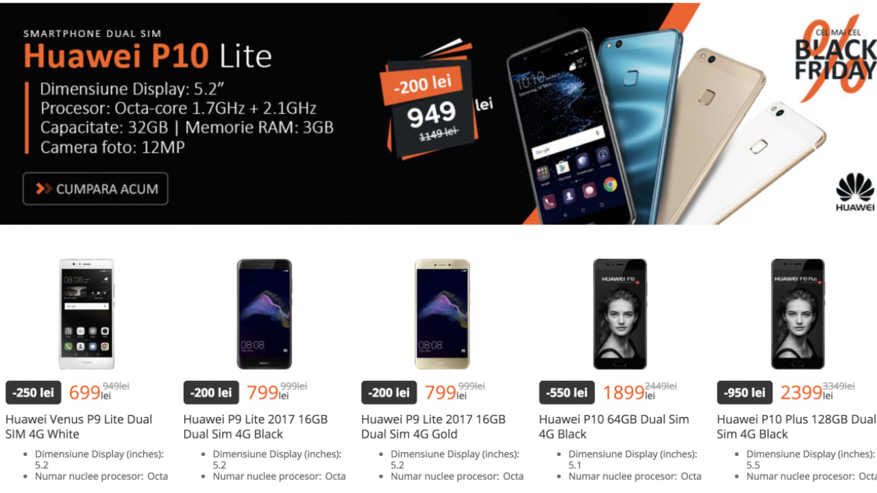 cel.ro Black Friday 2017 - Telefoane surprinzătoare la ofertă bună