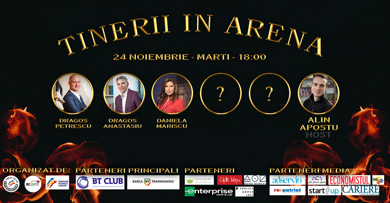 Tinerii în Arenă: noua generație de antreprenori, în fața investitorilor