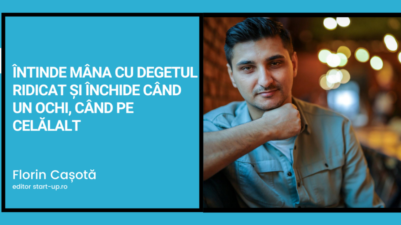 Întinde mâna cu degetul ridicat și închide când un ochi, când pe celălalt