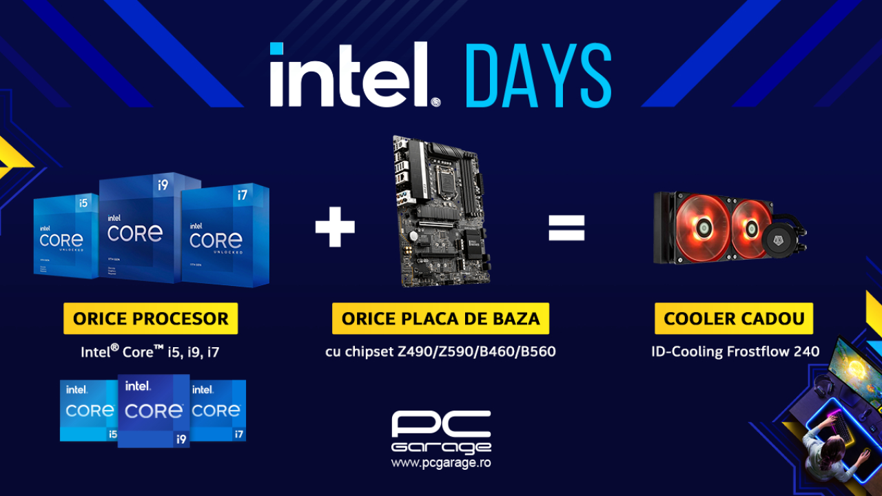 Cooler cadou pentru orice procesor Intel cumpărat alături de o placă de bază de la PCGarage