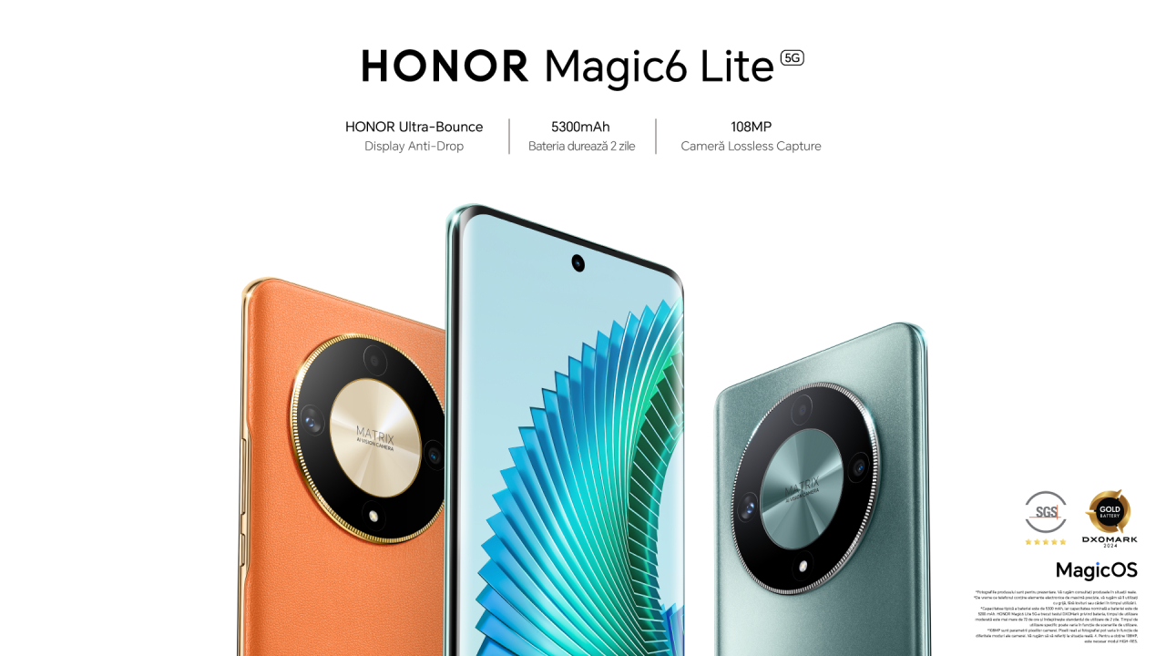 Honor Magic6 Lite - un nou telefon mid range cu design bun și rezistență