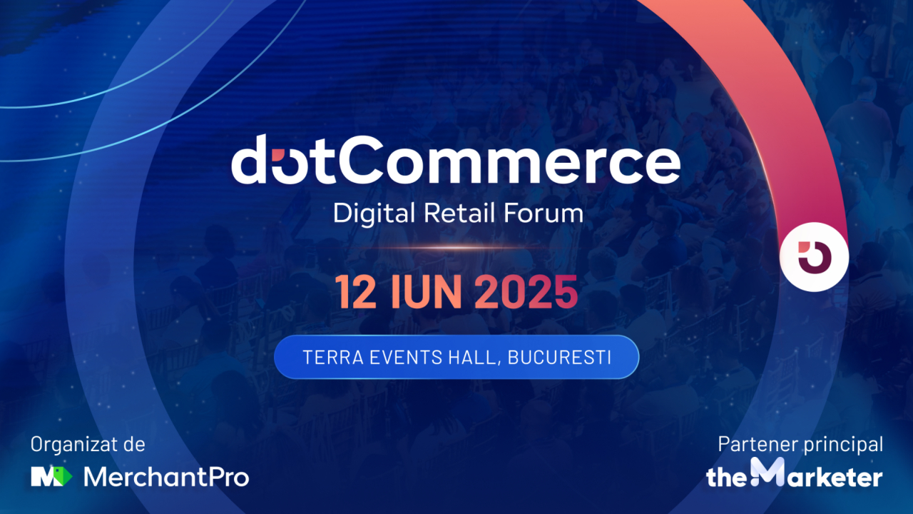 Jucătorii cheie din eCommerce urcă pe scena dotCommerce by MerchantPro, pe 12 iunie 2025, la București