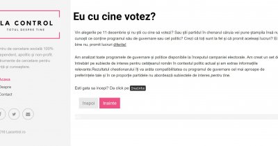 Știi cu cine vei vota? lacontrol.ro îți spune cât de compatibil ești cu programele partidelor din România