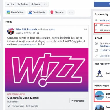 Tentativă de fraudă pe Facebook în numele Wizz Air