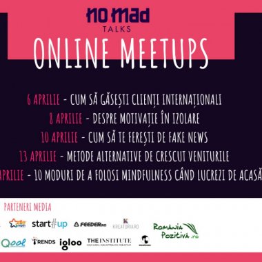 NO.MAD Talks Online Meetups: temele următoarelor întâlniri pentru freelanceri