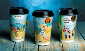 Franciza Coffee 2 Go - pahare noi pictate de artiști tineri din România