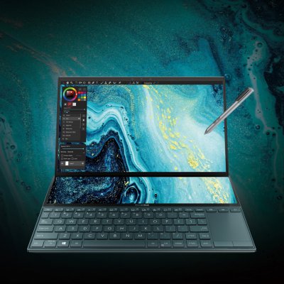 Noul laptop Asus ZenBook Duo cu touchscreen&două ecrane, disponibil în România