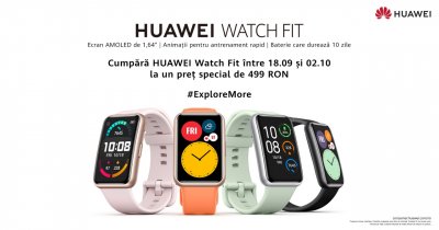 HUAWEI WATCH FIT - cel mai recent smartwatch de fitness, disponibil în România