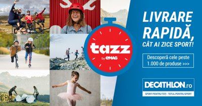 Tazz by eMAG și Decathlon, parteneriat pentru cumpărături sportive la distanță