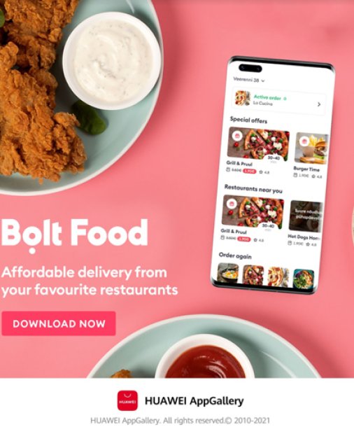 Aplicația Bolt Food, disponibilă oficial utilizatorilor de smartphone-uri Huawei