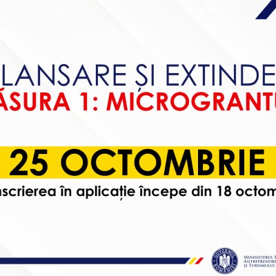 Măsura 1 - Relansare pe 25 octombrie și preînscriere pe 18 octombrie