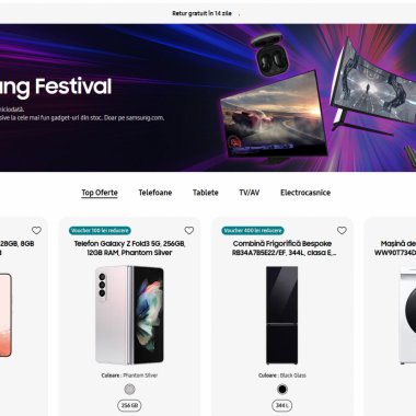 Campanie de reduceri, Samsung Festival, la televizoare, telefoane și accesorii
