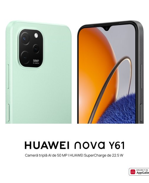 Huawei Nova Y61 este cel mai nou smartphone cu preț mic de pe piața din România