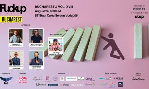 Fuckup Nights Bucharest, ediția XVIII: cine va vorbi despre eșecul către succes