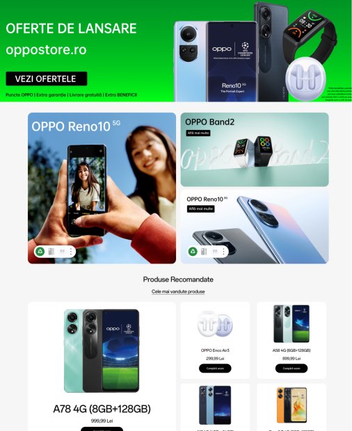 OPPO lansează propriul magazin online în România: vine cu reduceri de prețuri